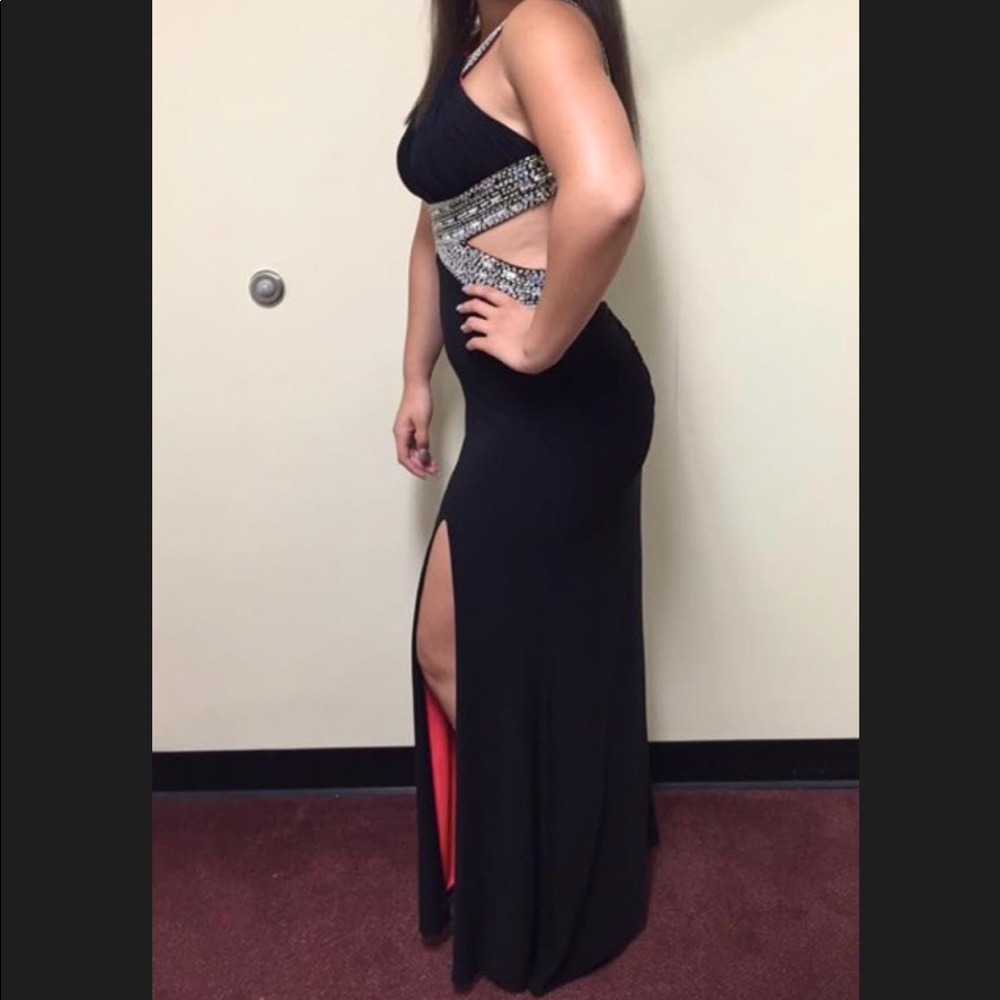 Betsy Adams Embellished open back gown